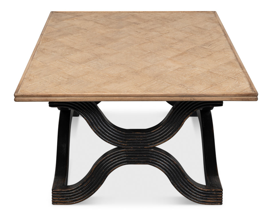 American Home Furniture | Sarreid - Wavy Coffee Table - Antique Black