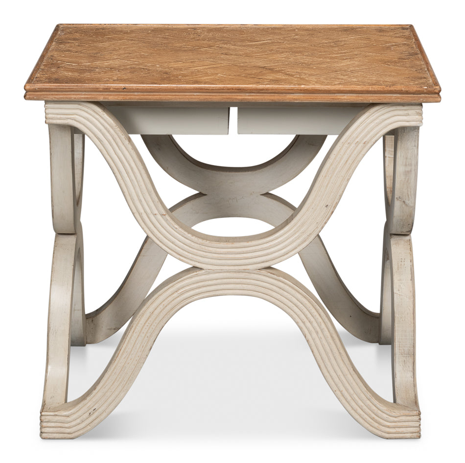 American Home Furniture | Sarreid - Wavy Side Table - Stone Grey