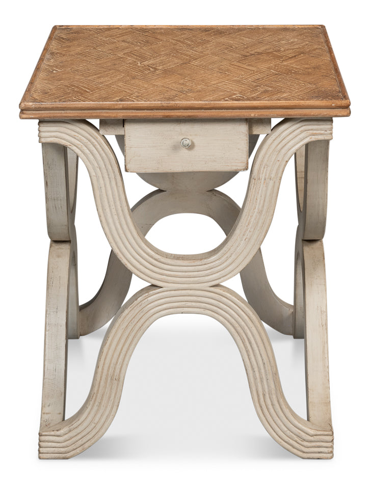 American Home Furniture | Sarreid - Wavy Side Table - Stone Grey
