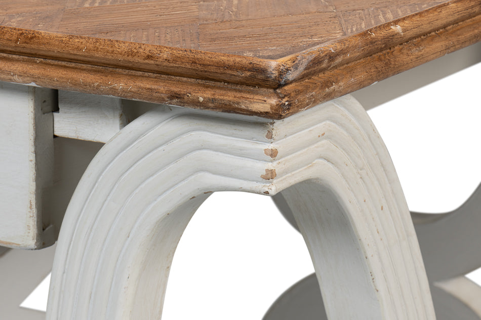 American Home Furniture | Sarreid - Wavy Side Table - Antique White