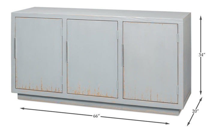 American Home Furniture | Sarreid - Maldives 3 Door Sideboard - Eros Blue