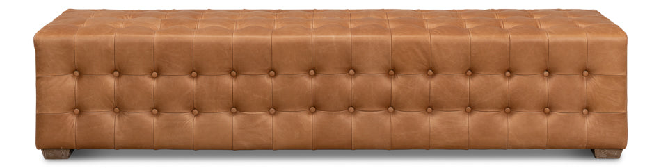 American Home Furniture | Sarreid - Beam Bench Tufted Leather