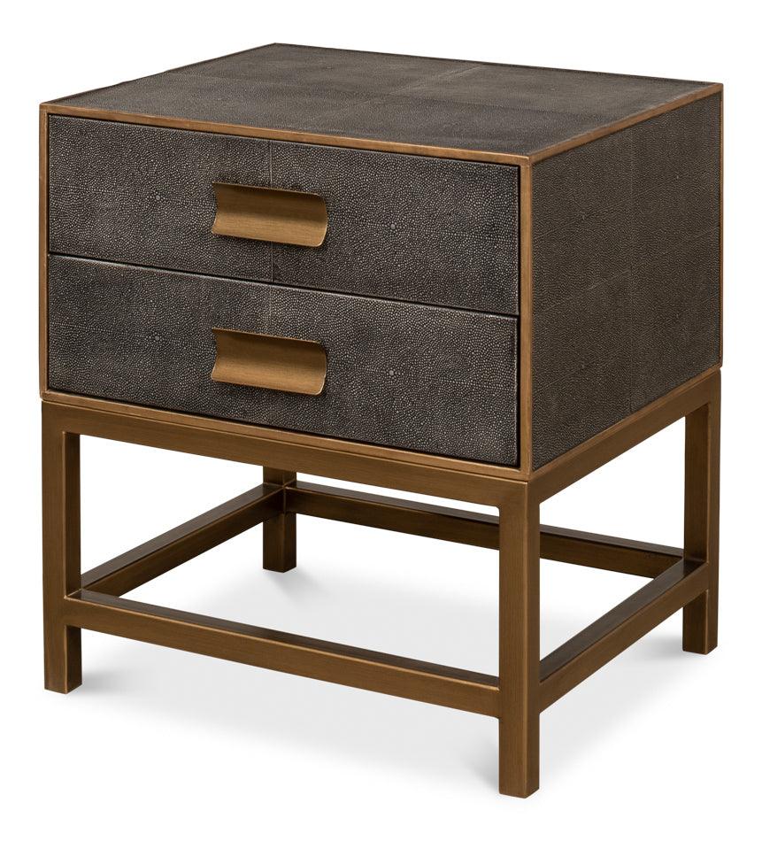 Sarreid Gideon Shagreen Side Table - Antique Grey ACCENT TABLES