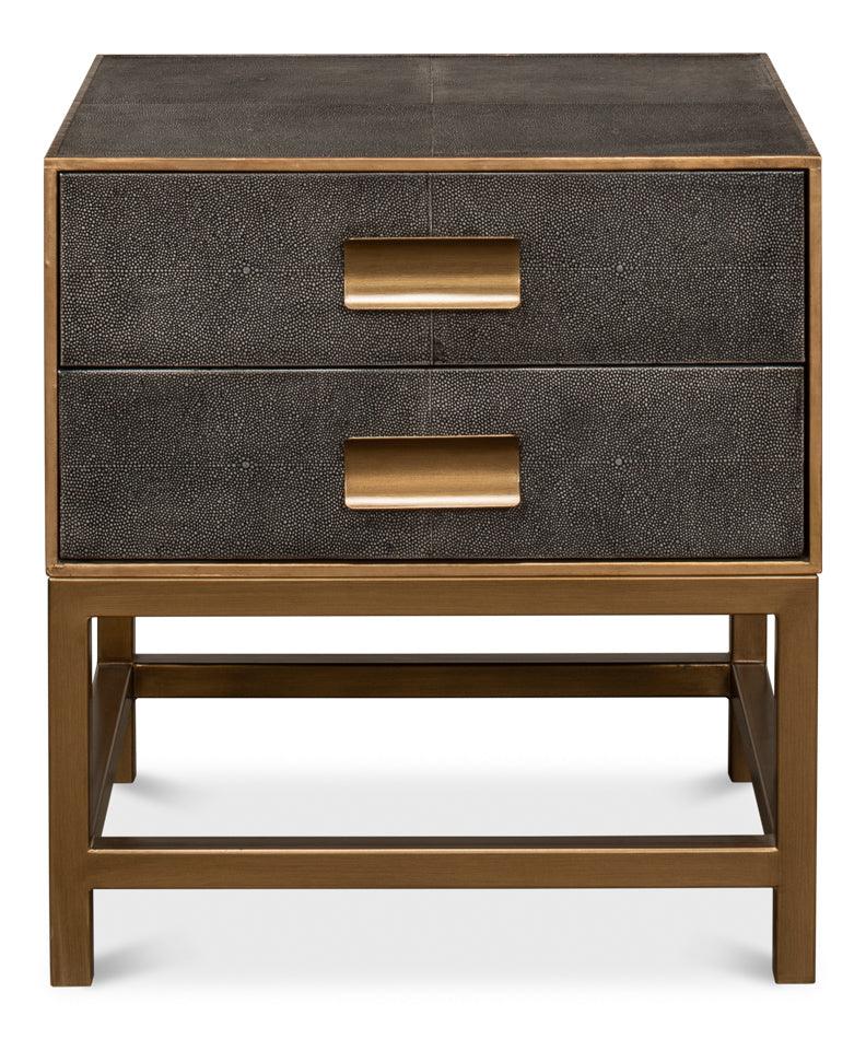 Sarreid Gideon Shagreen Side Table - Antique Grey ACCENT TABLES