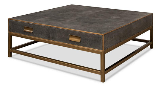 Sarreid Gideon Shagreen Sq.Coffee Table Ant.Grey COFFEE TABLES