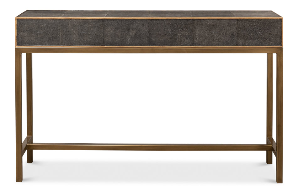 American Home Furniture | Sarreid - Gideon Shagreen Console Table - Ant.Grey 