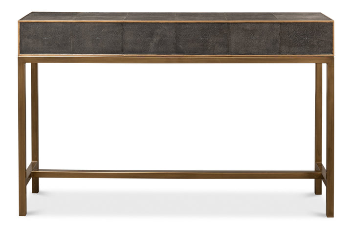 American Home Furniture | Sarreid - Gideon Shagreen Console Table - Ant.Grey 