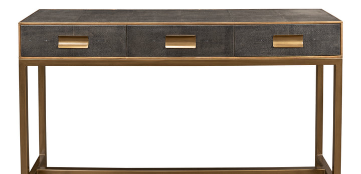 American Home Furniture | Sarreid - Gideon Shagreen Console Table - Ant.Grey 