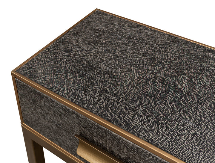 American Home Furniture | Sarreid - Gideon Shagreen Console Table - Ant.Grey 