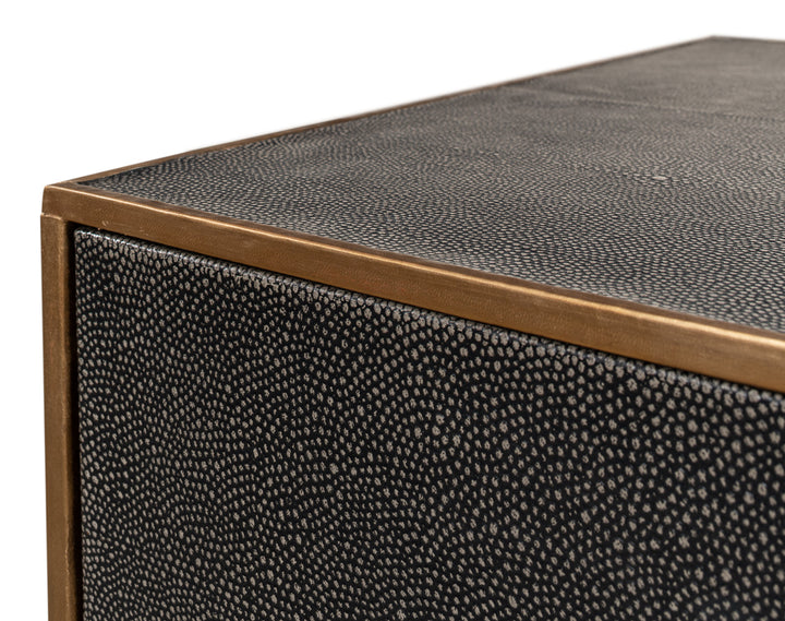 American Home Furniture | Sarreid - Gideon Shagreen 3 Drawer Side Table - Gry