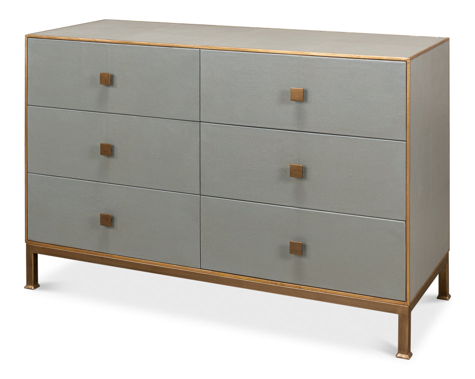 American Home Furniture | Sarreid - Gillian Six Drawer Dresser - Storm Grey