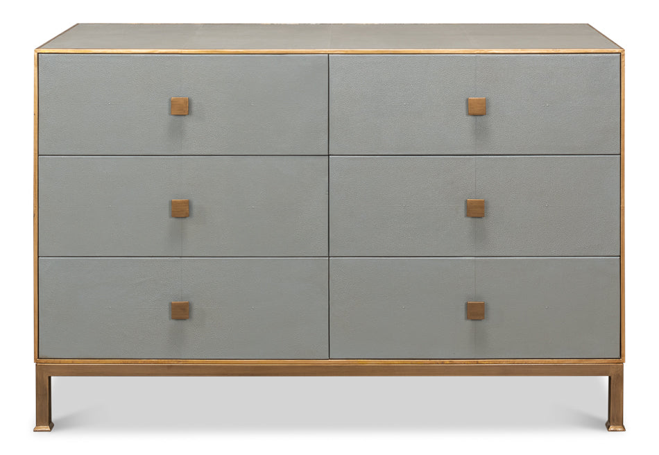 American Home Furniture | Sarreid - Gillian Six Drawer Dresser - Storm Grey