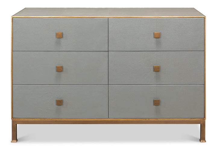 American Home Furniture | Sarreid - Gillian Six Drawer Dresser - Storm Grey