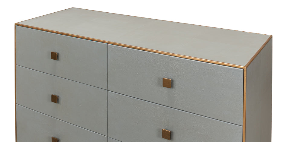 American Home Furniture | Sarreid - Gillian Six Drawer Dresser - Storm Grey