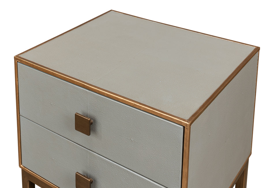 American Home Furniture | Sarreid - Gillian Two Drawer Nightstand - Storm Gry