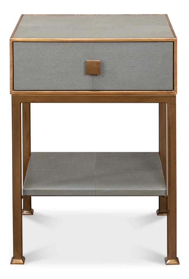 Sarreid Gillian One Drawer Nightstand - Storm Gry NIGHTSTANDS