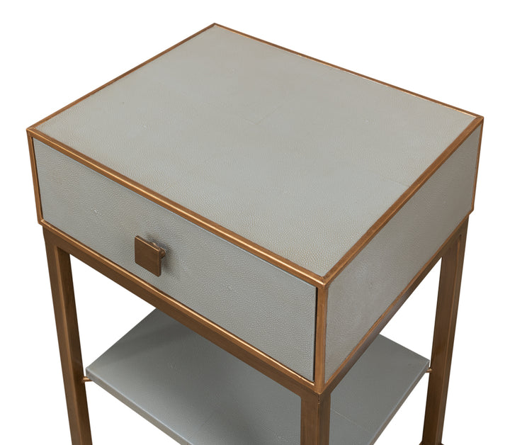 American Home Furniture | Sarreid - Gillian One Drawer Nightstand - Storm Gry