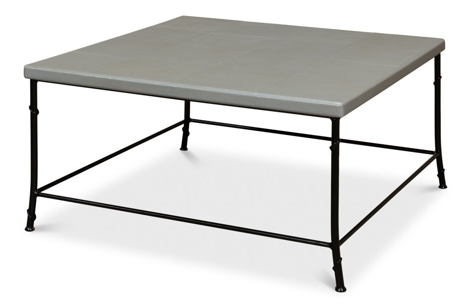 American Home Furniture | Sarreid - Shagreen Square Coffee Table - Storm Grey