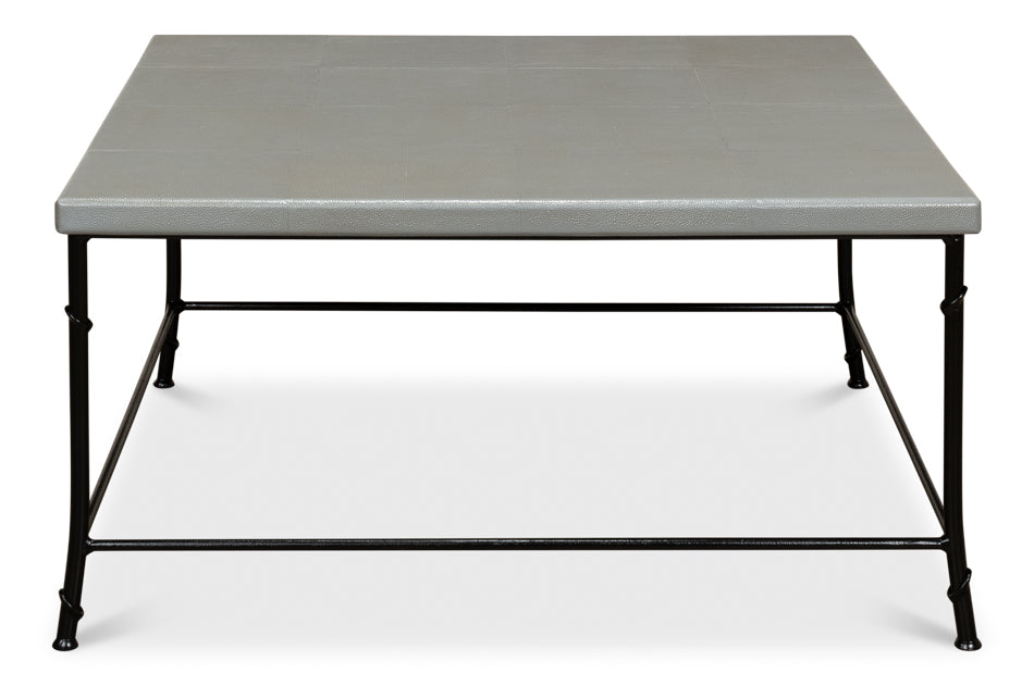 American Home Furniture | Sarreid - Shagreen Square Coffee Table - Storm Grey