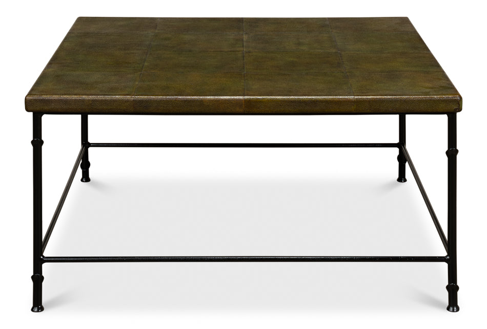 American Home Furniture | Sarreid - Shagreen Square Coffee Table - Leaf