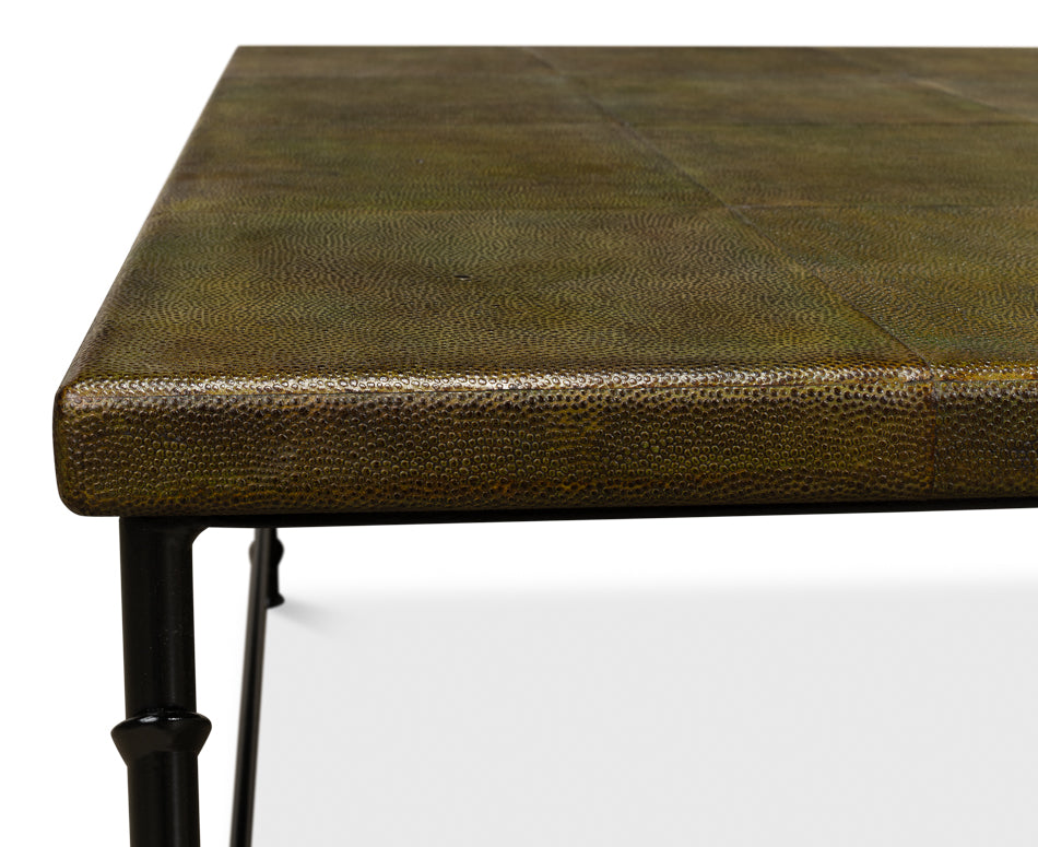 American Home Furniture | Sarreid - Shagreen Square Coffee Table - Leaf