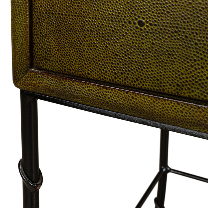 American Home Furniture | Sarreid - Gabriella Shagreen Side Table - Leaf