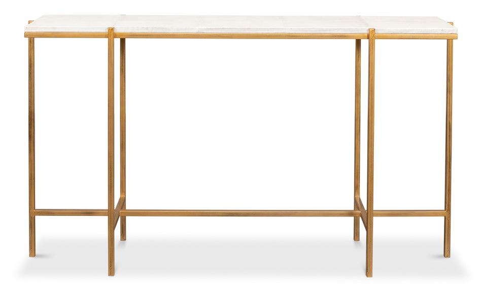 Sarreid Shagreen Console Table - Osprey White CONSOLE TABLES