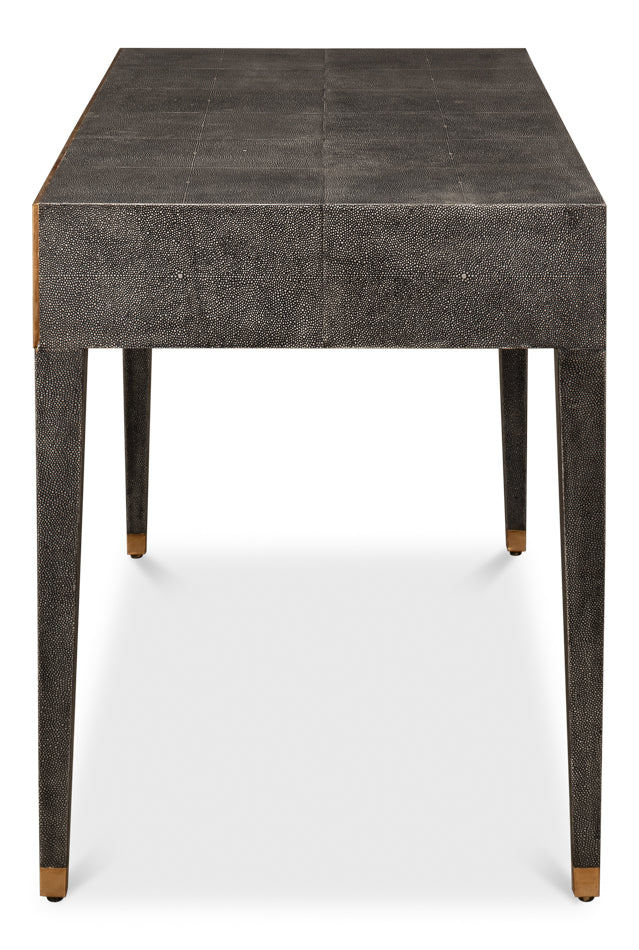 American Home Furniture | Sarreid - Gabriella Shagreen Desk/Table Ant.Grey