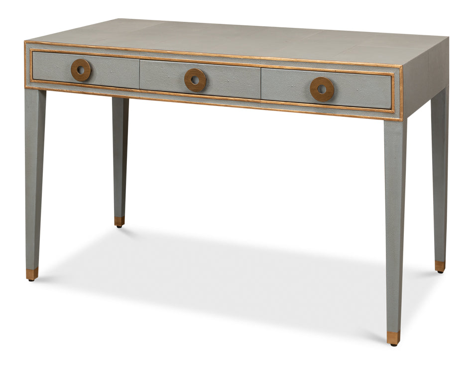 American Home Furniture | Sarreid - Gabriella Shagreen Desk/Table Storm Grey