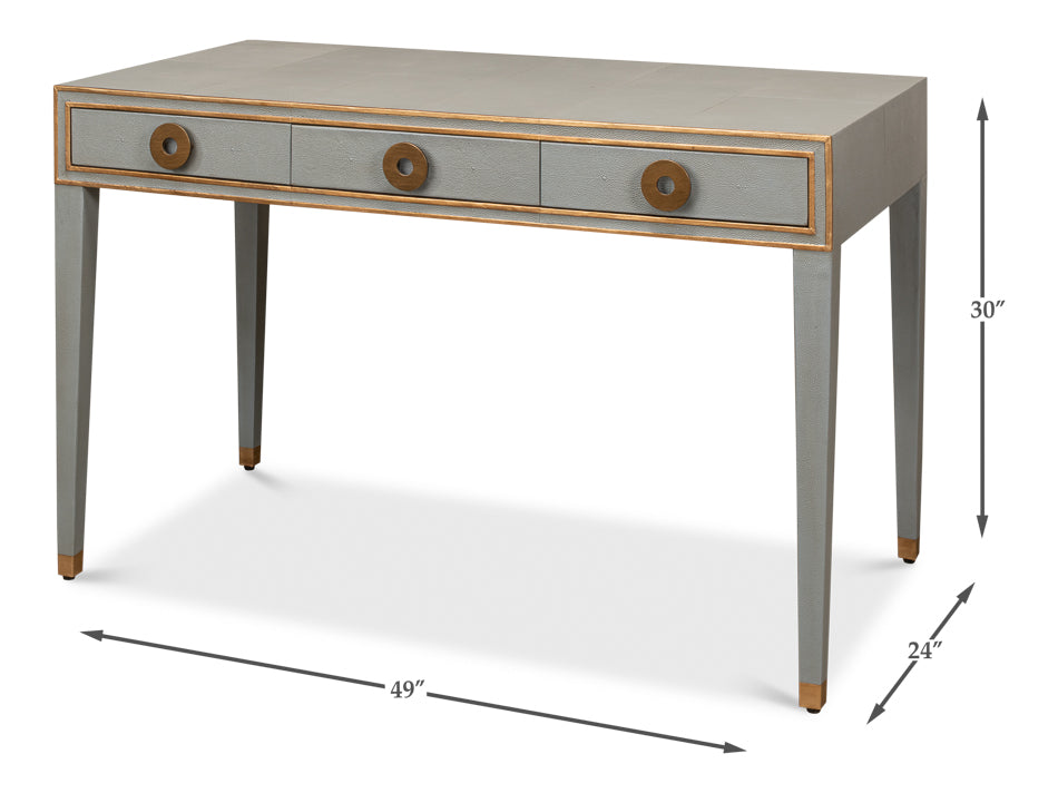 American Home Furniture | Sarreid - Gabriella Shagreen Desk/Table Storm Grey