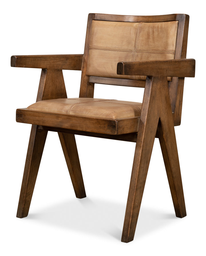 American Home Furniture | Sarreid - Angus Chair - Brown W/Brown Leather