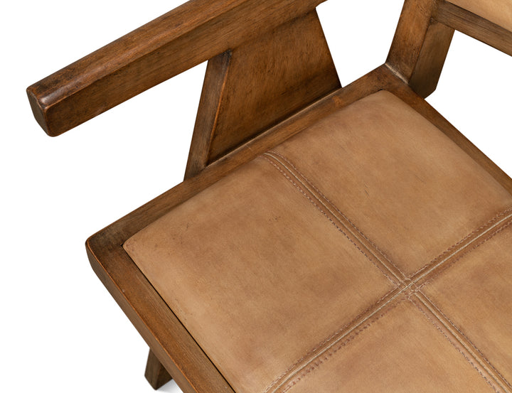 American Home Furniture | Sarreid - Angus Chair - Brown W/Brown Leather