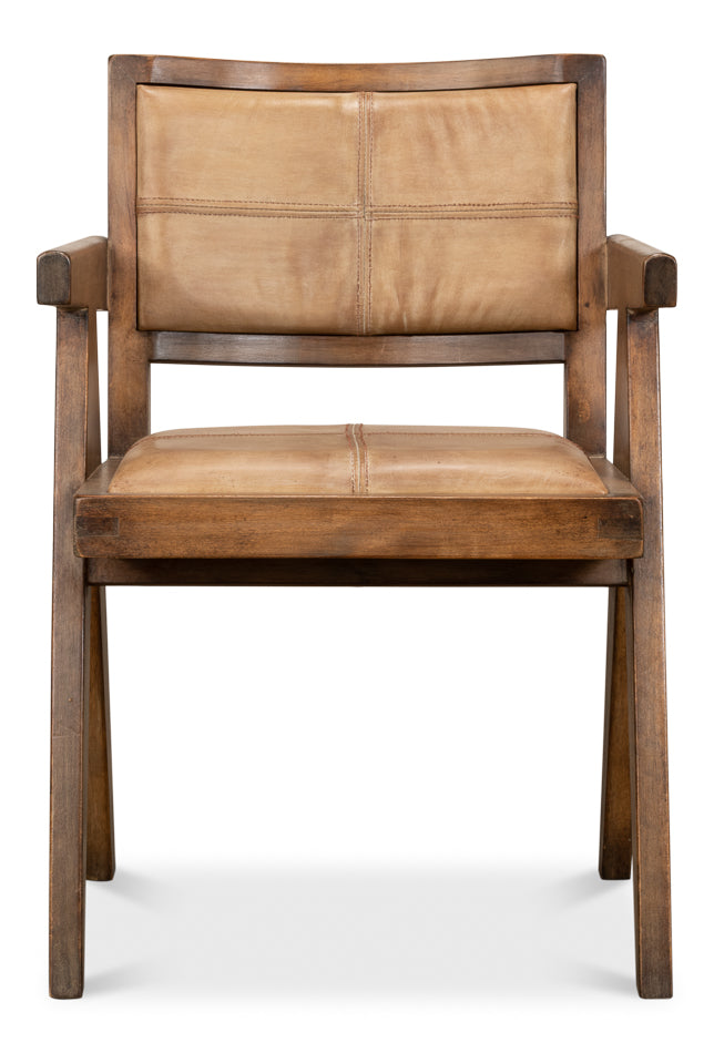 American Home Furniture | Sarreid - Angus Chair - Brown W/Brown Leather