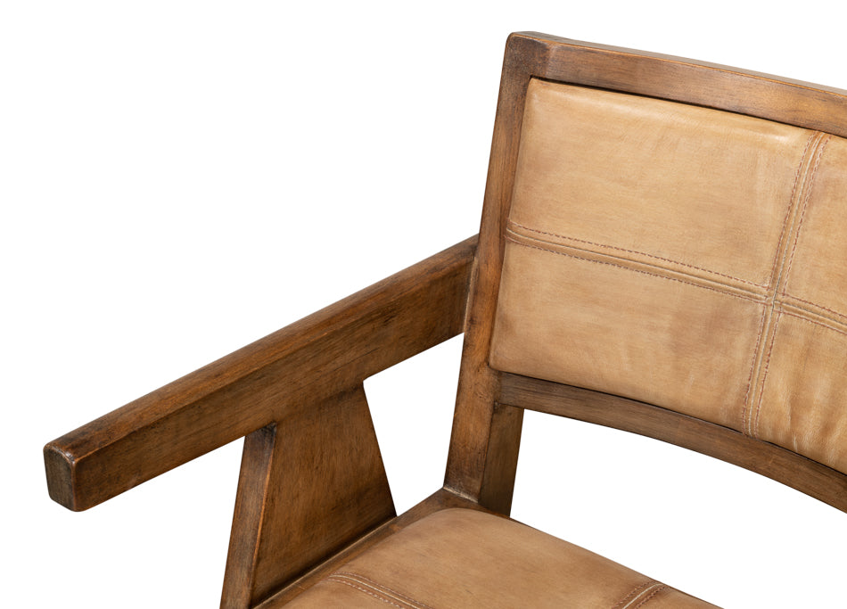 American Home Furniture | Sarreid - Angus Chair - Brown W/Brown Leather