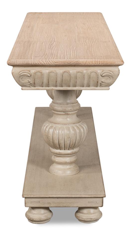 American Home Furniture | Sarreid - Hugo Console - Stone Grey W/Natural Top