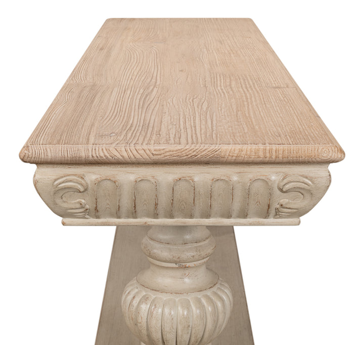 American Home Furniture | Sarreid - Hugo Console - Stone Grey W/Natural Top