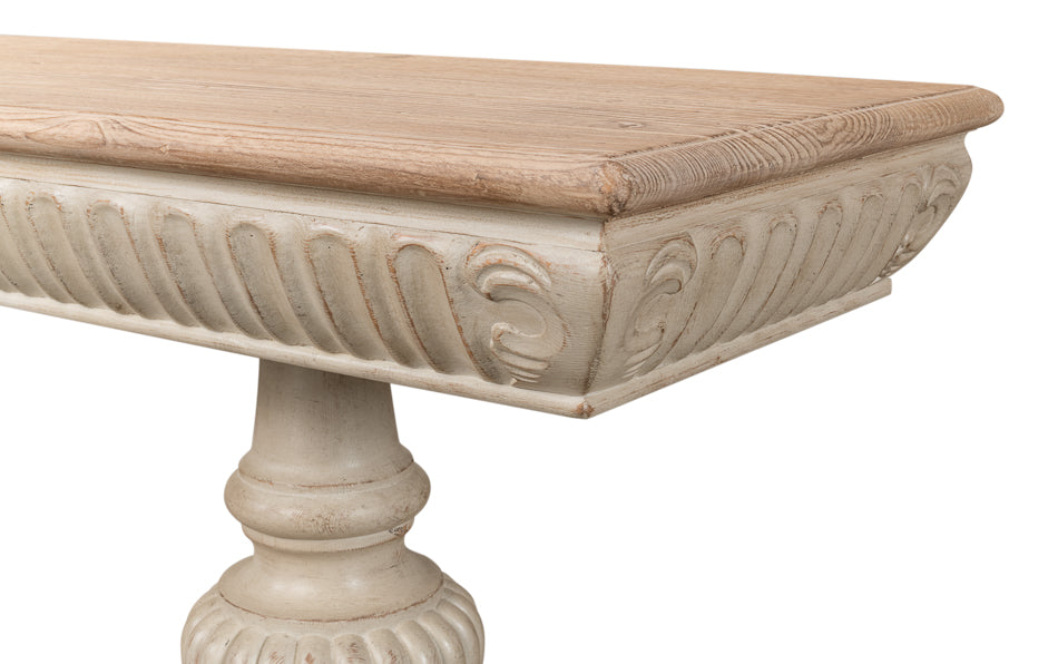 American Home Furniture | Sarreid - Hugo Console - Stone Grey W/Natural Top