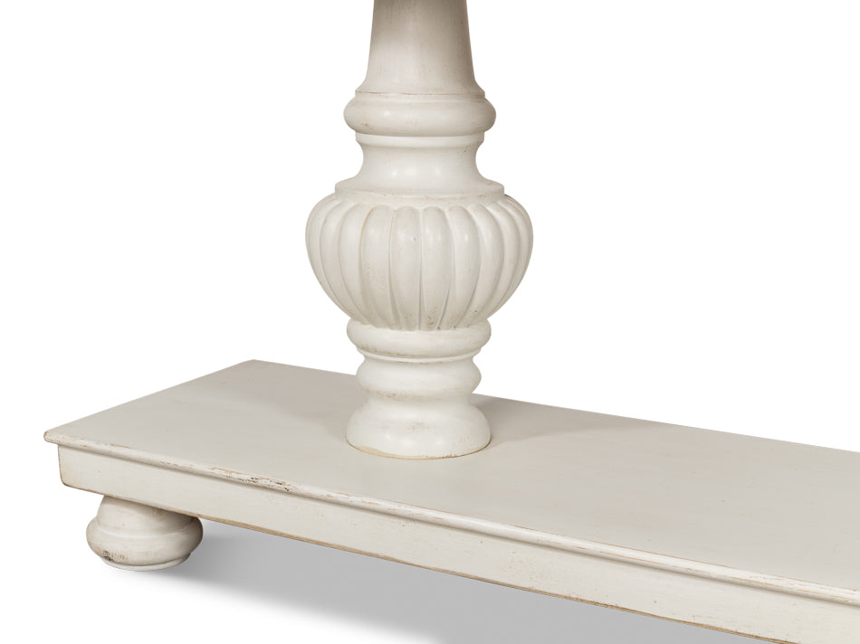 American Home Furniture | Sarreid - Hugo Console - Ant.White W/Natural Top