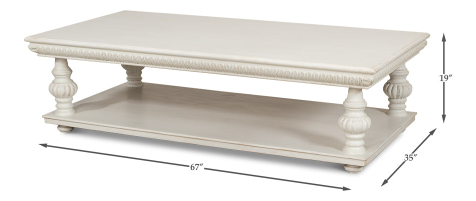 American Home Furniture | Sarreid - Hugo Cocktail Table - Antique White