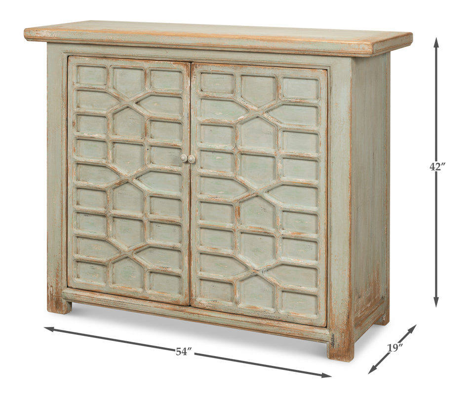 American Home Furniture | Sarreid - Isla Entrance Commode - Sage