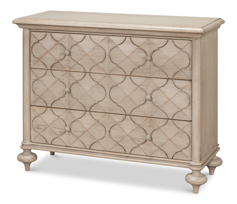 American Home Furniture | Sarreid - Sommeil 3 Drawer Commode - Stone Grey