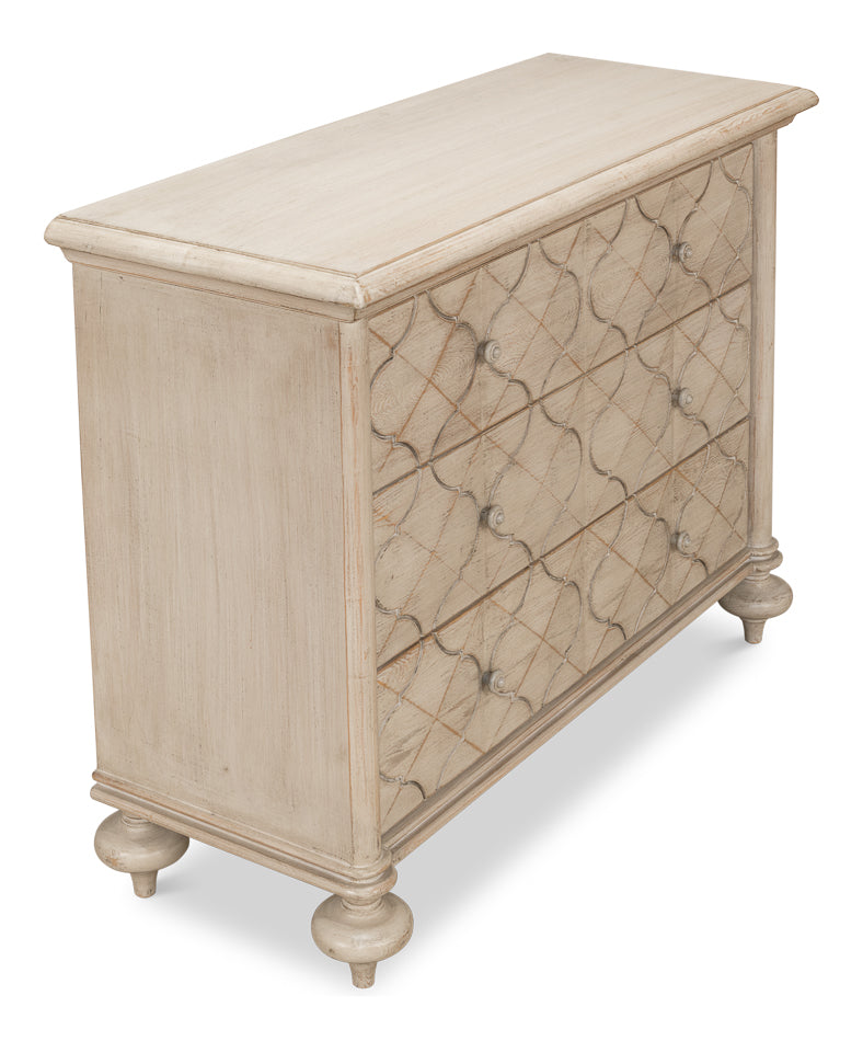 American Home Furniture | Sarreid - Sommeil 3 Drawer Commode - Stone Grey