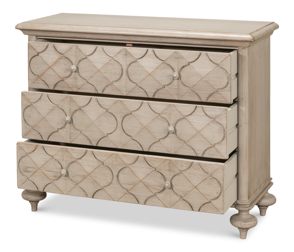 American Home Furniture | Sarreid - Sommeil 3 Drawer Commode - Stone Grey