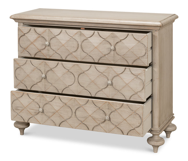 American Home Furniture | Sarreid - Sommeil 3 Drawer Commode - Stone Grey