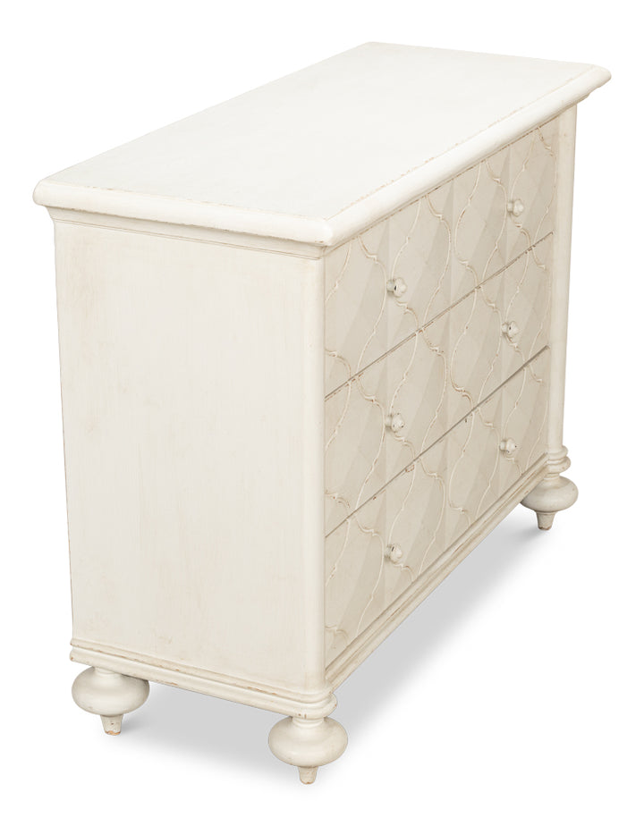 American Home Furniture | Sarreid - Sommeil 3 Drawer Commode - Antique White 