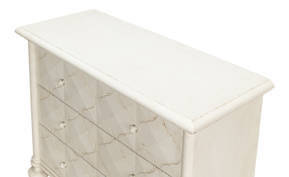 American Home Furniture | Sarreid - Sommeil 3 Drawer Commode - Antique White 