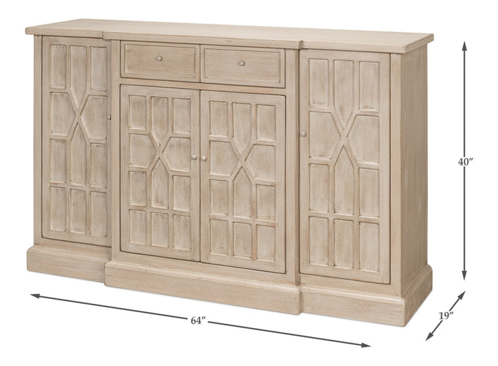 American Home Furniture | Sarreid - Isla Small Sideboard - Stone Grey