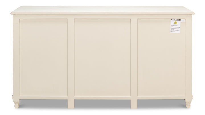 American Home Furniture | Sarreid - Ribbon Three Door Sideboard - Ant.White