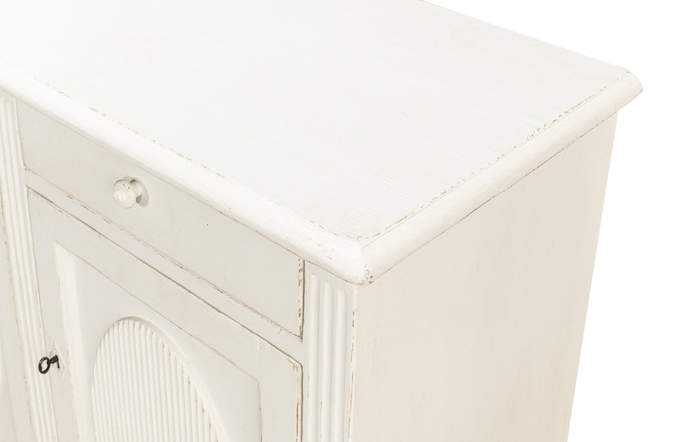 American Home Furniture | Sarreid - Ribbon Three Door Sideboard - Ant.White