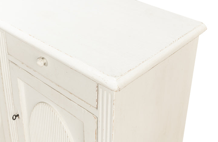 American Home Furniture | Sarreid - Ribbon Three Door Sideboard - Ant.White